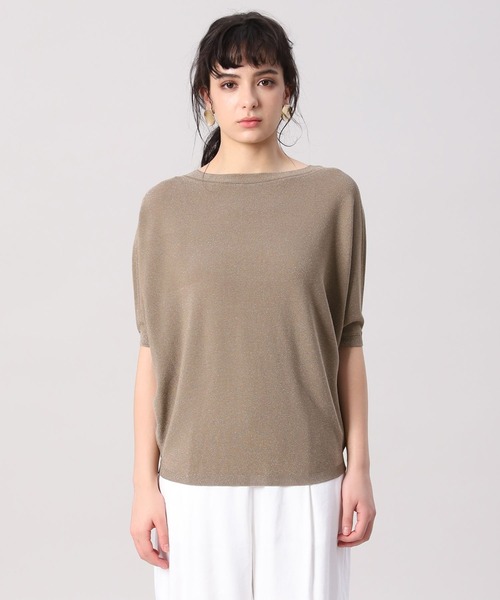 INED（イネド）の「ホールガーメント(R)ドルマンスリーブラメニット（ニット/セーター・レディース・ネイビー/シルバー/モカ・9号/7号）」の5枚目の写真