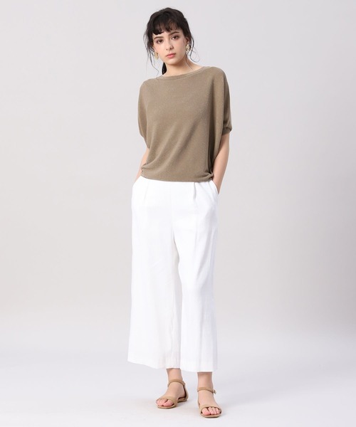 INED（イネド）の「ホールガーメント(R)ドルマンスリーブラメニット（ニット/セーター・レディース・ネイビー/シルバー/モカ・9号/7号）」の9枚目の写真