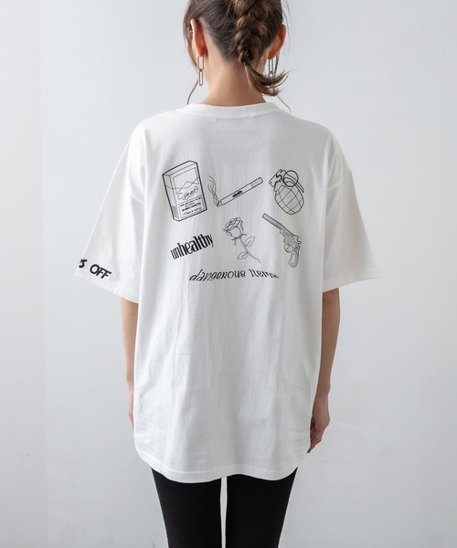 RASVOA（ラスボア）の「Danger Ｔシャツ（Tシャツ/カットソー・レディース・ブラック/オフホワイト/オレンジ・FREE）」の10枚目の写真