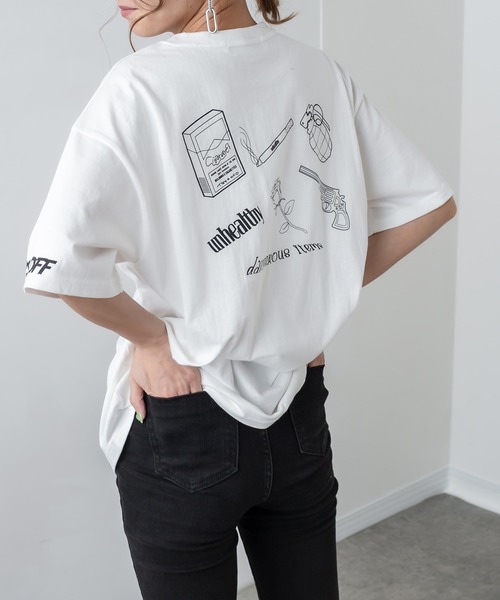 RASVOA（ラスボア）の「Danger Ｔシャツ（Tシャツ/カットソー・レディース・ブラック/オフホワイト/オレンジ・FREE）」の20枚目の写真