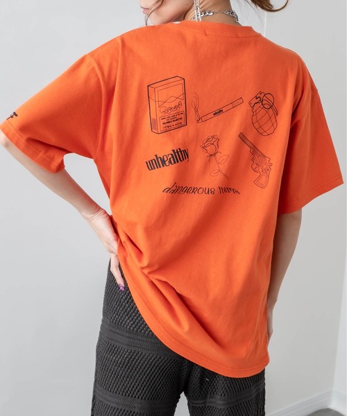 RASVOA（ラスボア）の「Danger Ｔシャツ（Tシャツ/カットソー・レディース・ブラック/オフホワイト/オレンジ・FREE）」の15枚目の写真