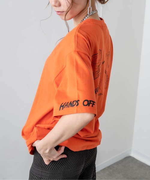 RASVOA（ラスボア）の「Danger Ｔシャツ（Tシャツ/カットソー・レディース・ブラック/オフホワイト/オレンジ・FREE）」の5枚目の写真