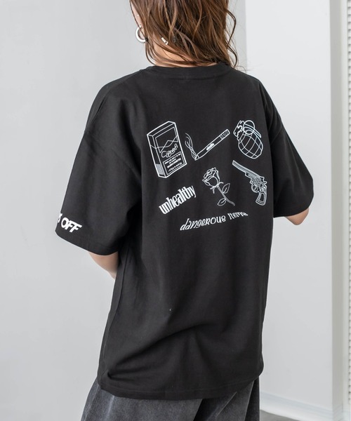 RASVOA（ラスボア）の「Danger Ｔシャツ（Tシャツ/カットソー・レディース・ブラック/オフホワイト/オレンジ・FREE）」の6枚目の写真