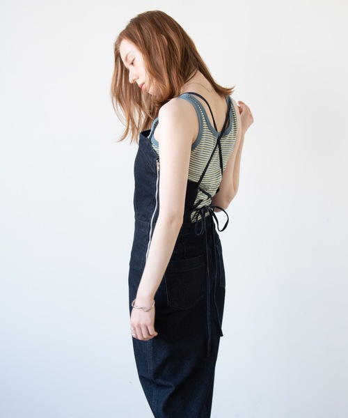 flowriri（フロウリリ）の「flowriri レースアップデニムワンピース（ワンピース・レディース・ブルー/アイボリー・FREE）」の10枚目の写真