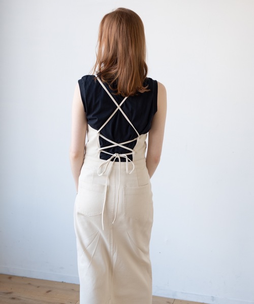 flowriri（フロウリリ）の「flowriri レースアップデニムワンピース（ワンピース・レディース・ブルー/アイボリー・FREE）」の18枚目の写真