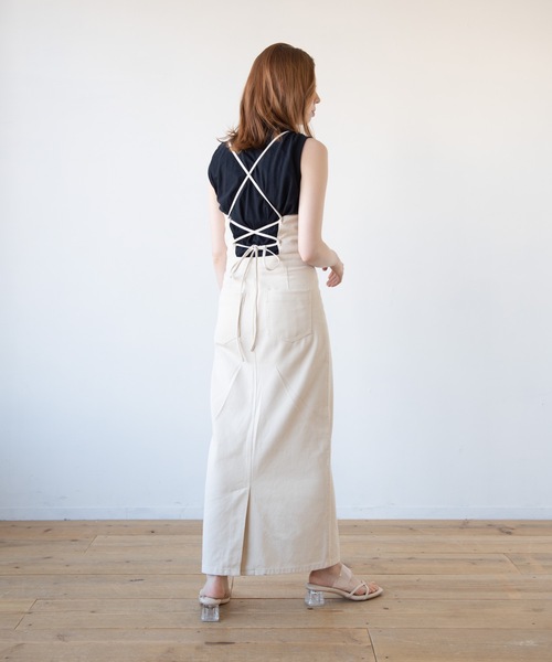 flowriri（フロウリリ）の「flowriri レースアップデニムワンピース（ワンピース・レディース・ブルー/アイボリー・FREE）」の17枚目の写真