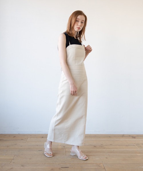 flowriri（フロウリリ）の「flowriri レースアップデニムワンピース（ワンピース・レディース・ブルー/アイボリー・FREE）」の16枚目の写真