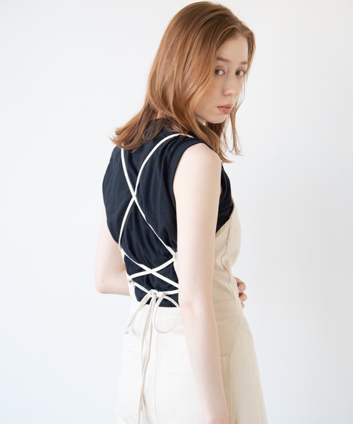 flowriri（フロウリリ）の「flowriri レースアップデニムワンピース（ワンピース・レディース・ブルー/アイボリー・FREE）」の20枚目の写真