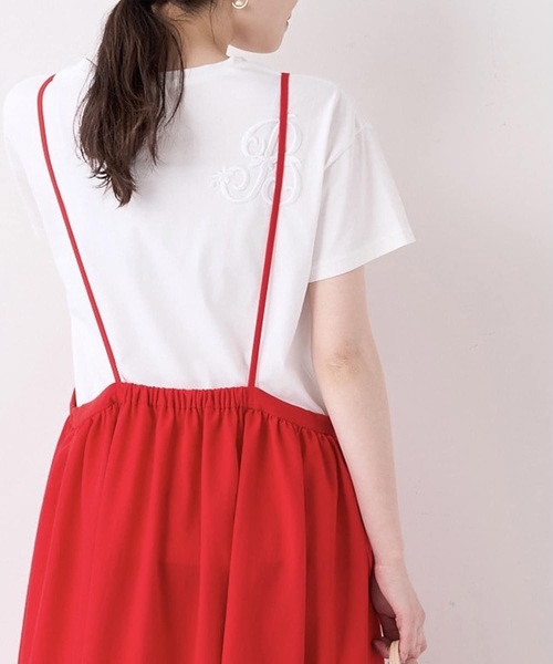 BEARDSLEY（ビアズリー）の「イニシャル刺繍Tシャツ（Tシャツ/カットソー・レディース・ホワイト/ブラック・FREE）」の15枚目の写真