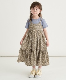 【プチプラ】キャミレイヤード風半袖ワンピース