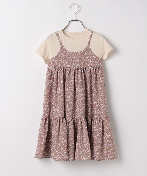 b・ROOM（ビールーム）の「【プチプラ】キャミレイヤード風半袖ワンピース（ワンピース・キッズ・ベージュ/ピンク/ブラック・100cm/140cm/120cm/110cm/130cm）」の5枚目の写真