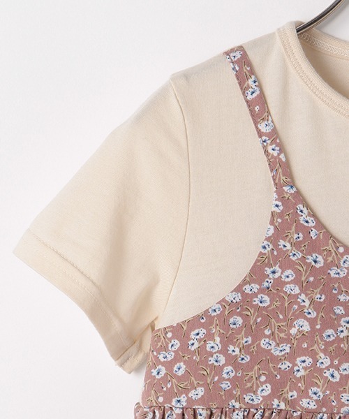 b・ROOM（ビールーム）の「【プチプラ】キャミレイヤード風半袖ワンピース（ワンピース・キッズ・ベージュ/ピンク/ブラック・100cm/140cm/120cm/110cm/130cm）」の11枚目の写真