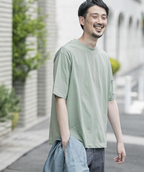 URBAN RESEARCH DOORS（アーバンリサーチドアーズ）の「ダブルシルケットTシャツ（Tシャツ/カットソー・メンズ・ライトグレー/ホワイト/ミント/ネイビー/アイボリー・40/38）」の4枚目の写真