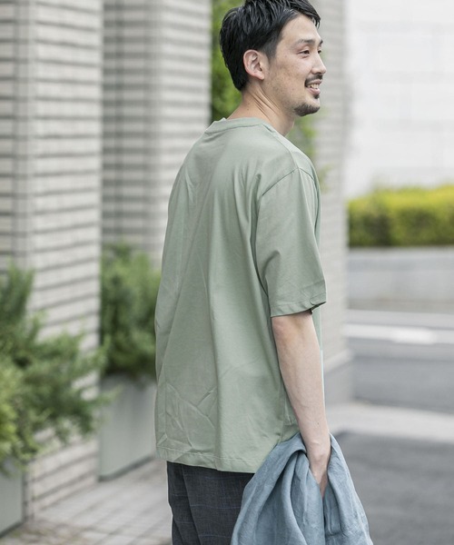 URBAN RESEARCH DOORS（アーバンリサーチドアーズ）の「ダブルシルケットTシャツ（Tシャツ/カットソー・メンズ・ライトグレー/ホワイト/ミント/ネイビー/アイボリー・40/38）」の10枚目の写真