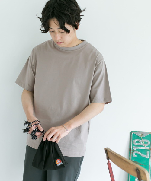 URBAN RESEARCH DOORS（アーバンリサーチドアーズ）の「ダブルシルケットTシャツ（Tシャツ/カットソー・メンズ・ライトグレー/ホワイト/ミント/ネイビー/アイボリー・40/38）」の22枚目の写真