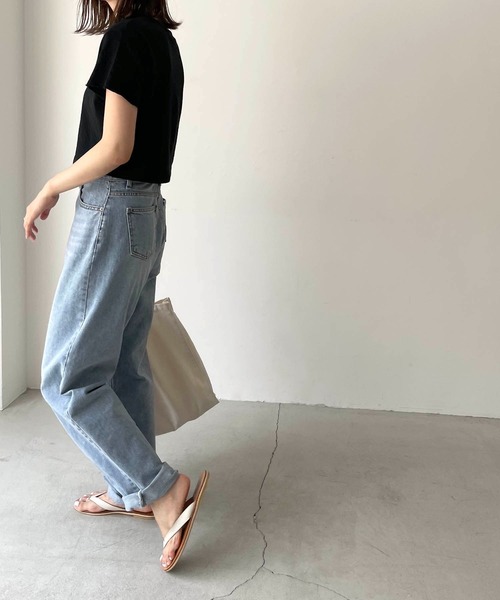 CANAL JEAN(キャナルジーン)の「RED CHOP WORKS(レッドチョップワークス) WフェイスクロップドTシャツ(Tシャツ/カットソー・レディース・ホワイト/ブラック・38)」の12枚目の写真