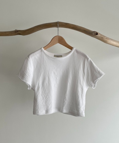 CANAL JEAN(キャナルジーン)の「RED CHOP WORKS(レッドチョップワークス) WフェイスクロップドTシャツ(Tシャツ/カットソー・レディース・ホワイト/ブラック・38)」の5枚目の写真