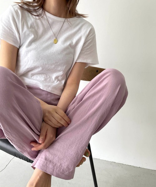 CANAL JEAN(キャナルジーン)の「RED CHOP WORKS(レッドチョップワークス) WフェイスクロップドTシャツ(Tシャツ/カットソー・レディース・ホワイト/ブラック・38)」の14枚目の写真