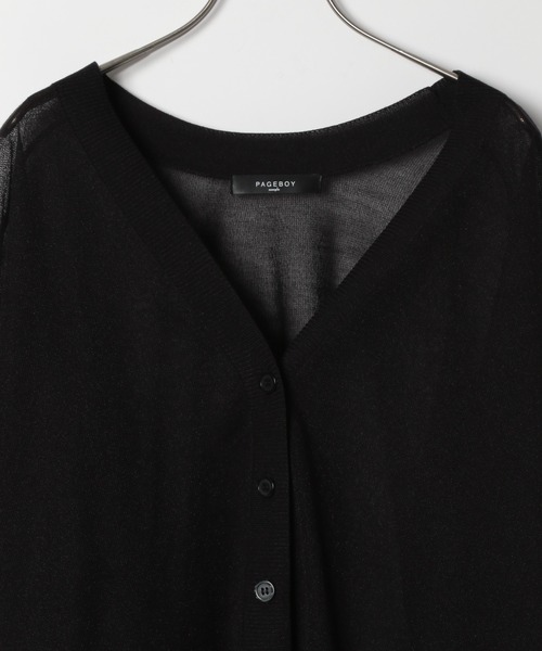 PAGEBOY（ページボーイ）の「シアーダメージカーディガン（カーディガン/ボレロ・レディース・ブラック/オフホワイト/ブルー/グレイッシュベージュ・FREE）」の15枚目の写真