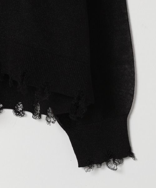 PAGEBOY（ページボーイ）の「シアーダメージカーディガン（カーディガン/ボレロ・レディース・ブラック/オフホワイト/ブルー/グレイッシュベージュ・FREE）」の18枚目の写真