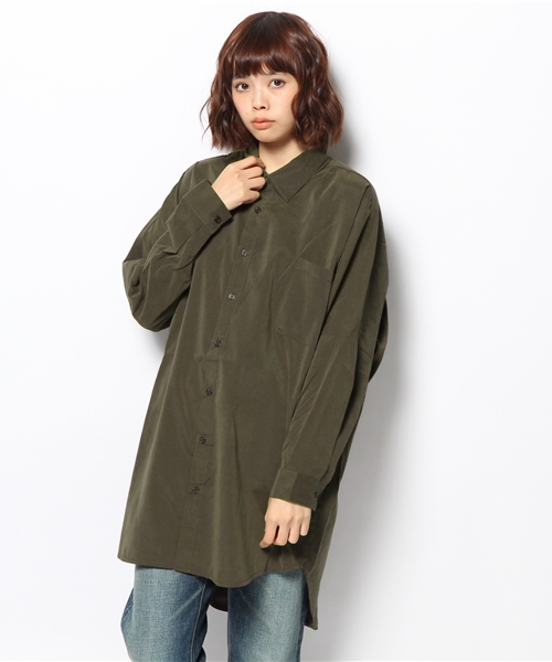 WHO'S WHO gallery(フーズフーギャラリー)の「【THE BIG SERIES 】GABARDINE Shirts(シャツ/ブラウス・レディース・カーキ/グレー/ネイビー・FREE)」の1枚目の写真