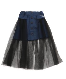 チュール重ねスカート