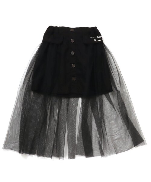 algy（アルジー）の「チュール重ねスカート（スカート・キッズ・ブラック/インディゴブルー・SMALL/MEDIUM/X-SMALL/XX-SMALL）」の2枚目の写真
