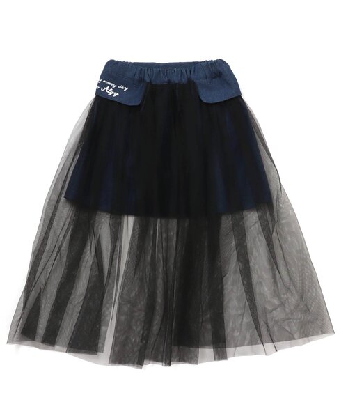 algy（アルジー）の「チュール重ねスカート（スカート・キッズ・ブラック/インディゴブルー・SMALL/MEDIUM/X-SMALL/XX-SMALL）」の4枚目の写真