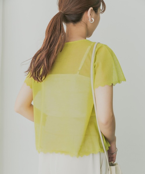 KBF+(ケービーエフプラス)の「KBF+ シアーダメージニット(ニット/セーター・レディース・ベージュ/グリーン系その他/ブラック・ONE)」の19枚目の写真