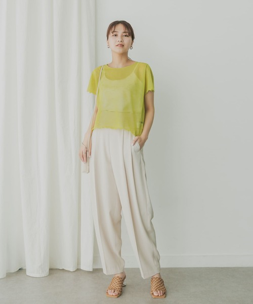 KBF+(ケービーエフプラス)の「KBF+ シアーダメージニット(ニット/セーター・レディース・ベージュ/グリーン系その他/ブラック・ONE)」の15枚目の写真