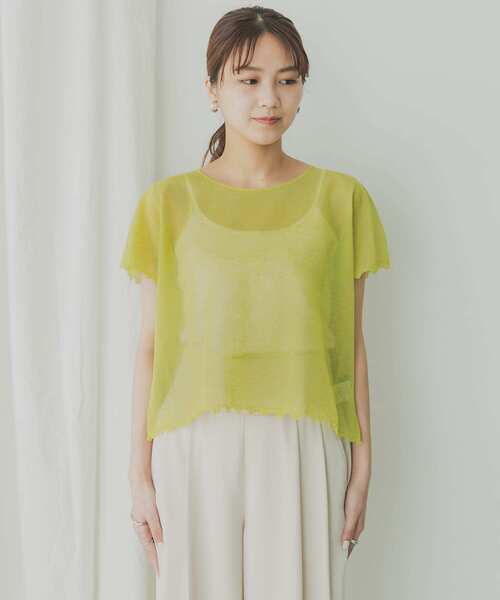 KBF+(ケービーエフプラス)の「KBF+ シアーダメージニット(ニット/セーター・レディース・ベージュ/グリーン系その他/ブラック・ONE)」の17枚目の写真