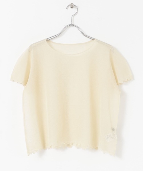 KBF+(ケービーエフプラス)の「KBF+ シアーダメージニット(ニット/セーター・レディース・ベージュ/グリーン系その他/ブラック・ONE)」の12枚目の写真