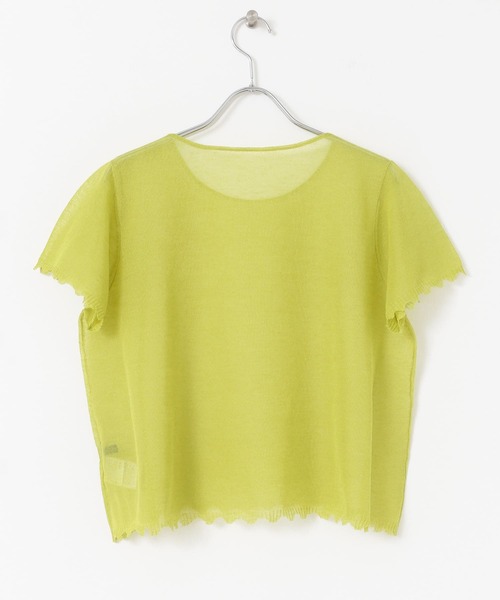 KBF+(ケービーエフプラス)の「KBF+ シアーダメージニット(ニット/セーター・レディース・ベージュ/グリーン系その他/ブラック・ONE)」の8枚目の写真