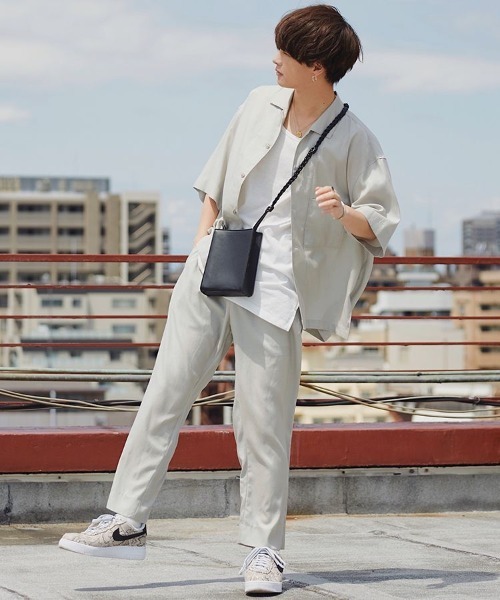 LIDNM（リドム）の「CUPRO RELAX OPEN COLLAR（シャツ/ブラウス・メンズ・ベージュ/ブラウン/グレー・MEDIUM/LARGE）」の15枚目の写真