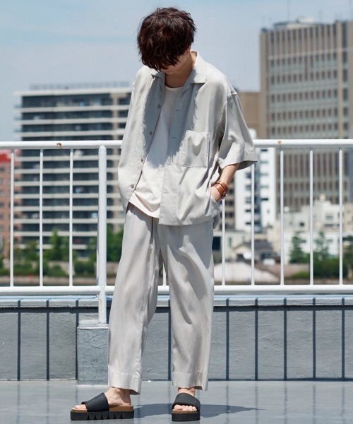 LIDNM（リドム）の「CUPRO RELAX OPEN COLLAR（シャツ/ブラウス・メンズ・ベージュ/ブラウン/グレー・MEDIUM/LARGE）」の16枚目の写真