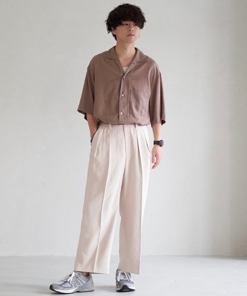 LIDNM（リドム）の「CUPRO RELAX OPEN COLLAR（シャツ/ブラウス・メンズ・ベージュ/ブラウン/グレー・MEDIUM/LARGE）」の20枚目の写真