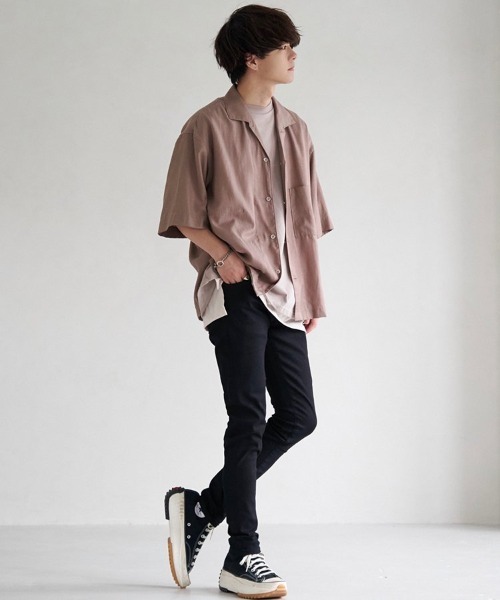 LIDNM（リドム）の「CUPRO RELAX OPEN COLLAR（シャツ/ブラウス・メンズ・ベージュ/ブラウン/グレー・MEDIUM/LARGE）」の19枚目の写真