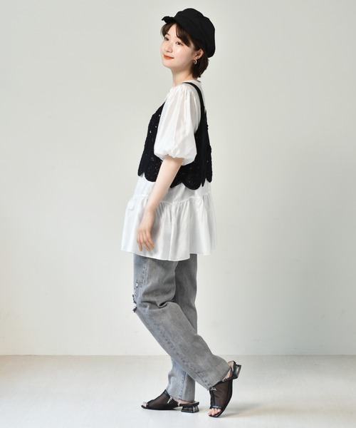 RETRO GIRL（レトロガール）の「【セットアイテム】ビスチェSET2WAYブラウス（シャツ/ブラウス・レディース・ブラック/オフホワイト/グリーン・FREE）」の9枚目の写真