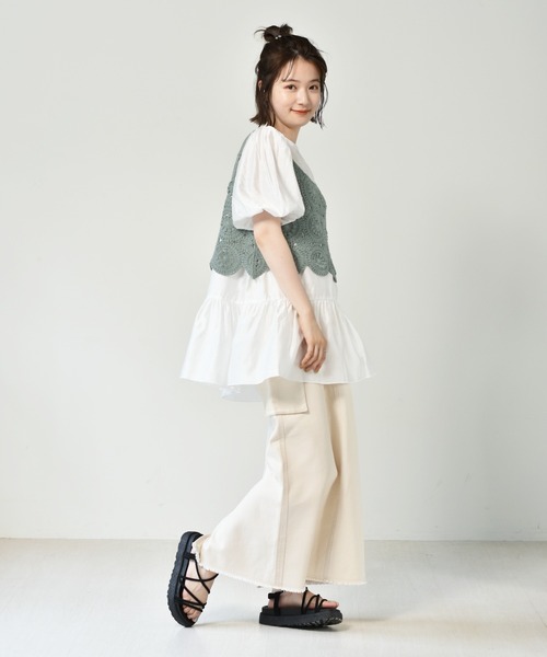 RETRO GIRL（レトロガール）の「【セットアイテム】ビスチェSET2WAYブラウス（シャツ/ブラウス・レディース・ブラック/オフホワイト/グリーン・FREE）」の12枚目の写真