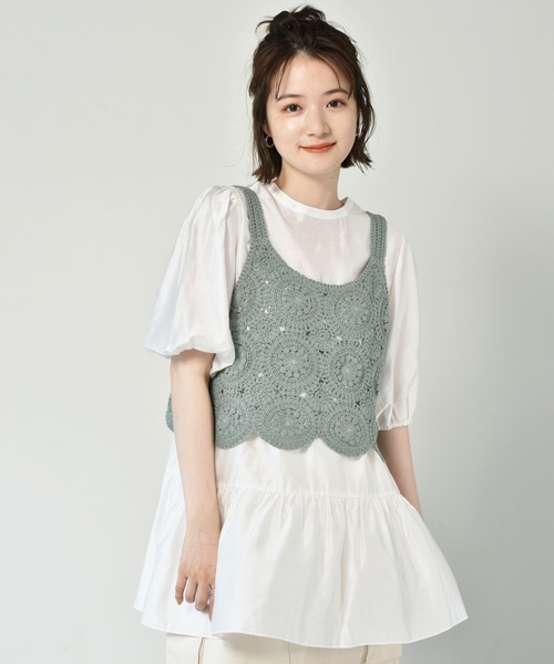 RETRO GIRL（レトロガール）の「【セットアイテム】ビスチェSET2WAYブラウス（シャツ/ブラウス・レディース・ブラック/オフホワイト/グリーン・FREE）」の17枚目の写真