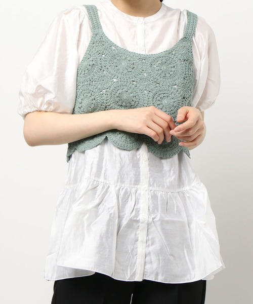 RETRO GIRL（レトロガール）の「【セットアイテム】ビスチェSET2WAYブラウス（シャツ/ブラウス・レディース・ブラック/オフホワイト/グリーン・FREE）」の20枚目の写真