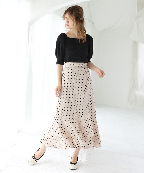 one after another NICE CLAUP（ワンアフターアナザーナイスクラップ）の「バックレースアップテレコトップス（Tシャツ/カットソー・レディース・ブラック/ベージュ/オフホワイト/ミント・FREE）」の16枚目の写真