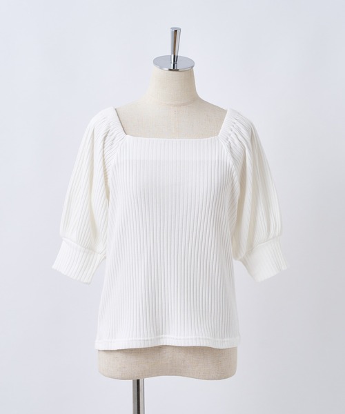 one after another NICE CLAUP（ワンアフターアナザーナイスクラップ）の「バックレースアップテレコトップス（Tシャツ/カットソー・レディース・ブラック/ベージュ/オフホワイト/ミント・FREE）」の22枚目の写真