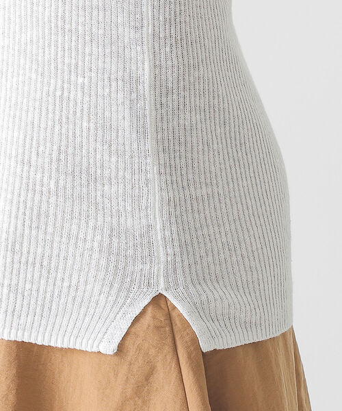BEAMS LIGHTS(ビームスライツ)の「BEAMS LIGHTS / リネン 14ゲージ リブ クルーネック ロングスリーブ ニット(ニット/セーター・レディース・ホワイト/ライトブルー/ブラック・ONE SIZE)」の10枚目の写真