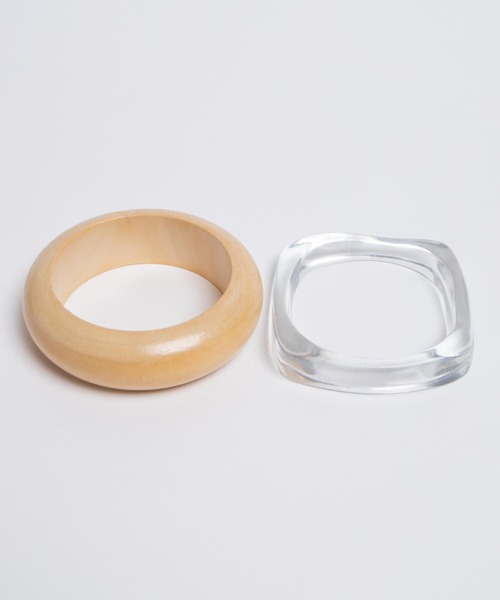 WEGO（ウィゴー）の「WEGO/【2点セット】ウッドアクリルバングル（バングル/リストバンド・レディース・ブラウン/ナチュラル・FREE）」の7枚目の写真