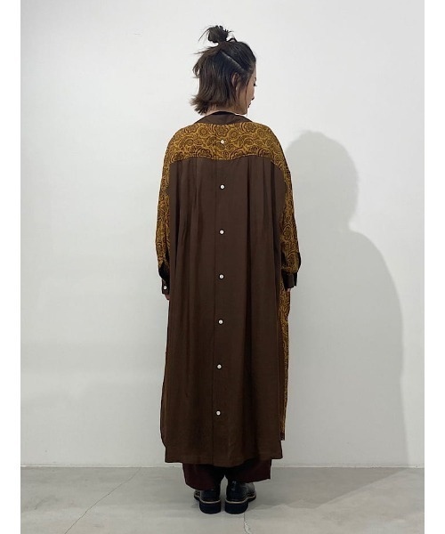 ズッカ zucca スプリングコート　ロングシャツワンピース ZUCCa / S リーフエンブロイダリー / ワンピース(M black(26