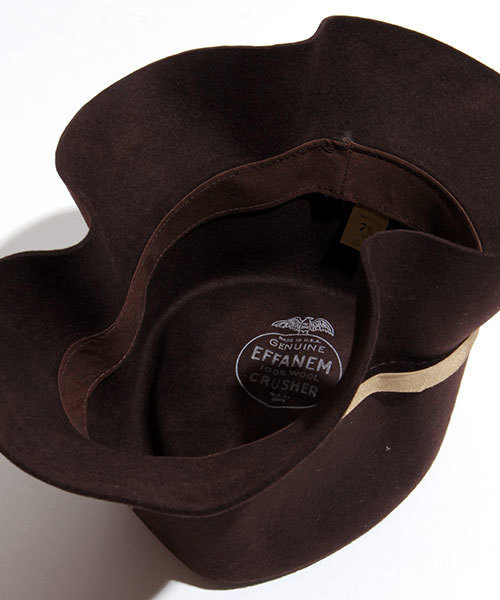 FREAK'S STORE(フリークスストア)の「EFFANEM/エファーマン CRUSHER HAT (ハット・メンズ・ブラウン/ブラック・FREE)」の5枚目の写真