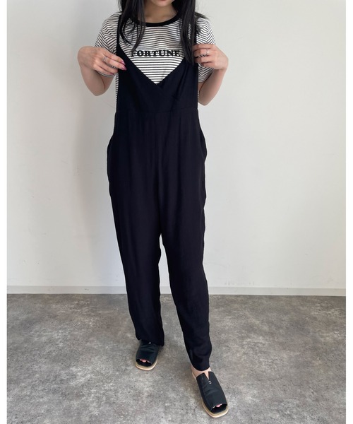 MLI'A（エムリア）の「楊柳キャミサロペット（サロペット/オーバーオール・レディース・ブラック/モカ・M）」の13枚目の写真