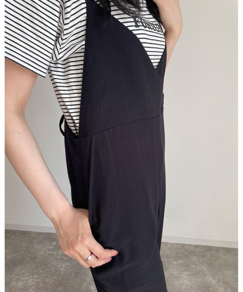 MLI'A（エムリア）の「楊柳キャミサロペット（サロペット/オーバーオール・レディース・ブラック/モカ・M）」の9枚目の写真