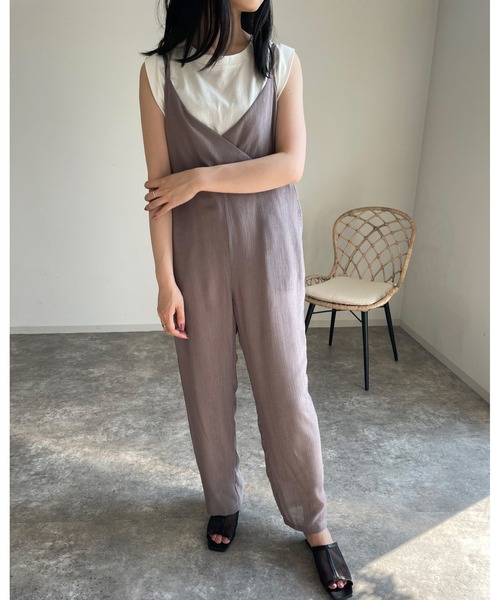 MLI'A（エムリア）の「楊柳キャミサロペット（サロペット/オーバーオール・レディース・ブラック/モカ・M）」の3枚目の写真